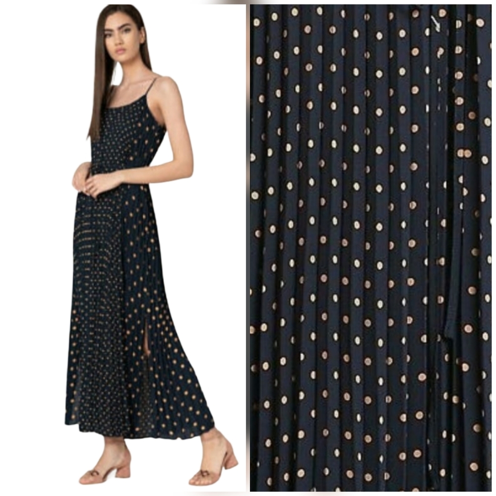 Banana Republic Navy Polka Dot Maxi